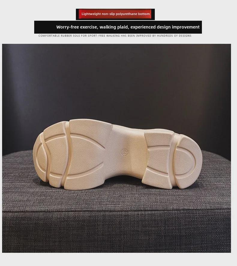 Женские летние сандалии 2024 года на платформе из дышащей кожи с внутренней частью для увеличения высоты