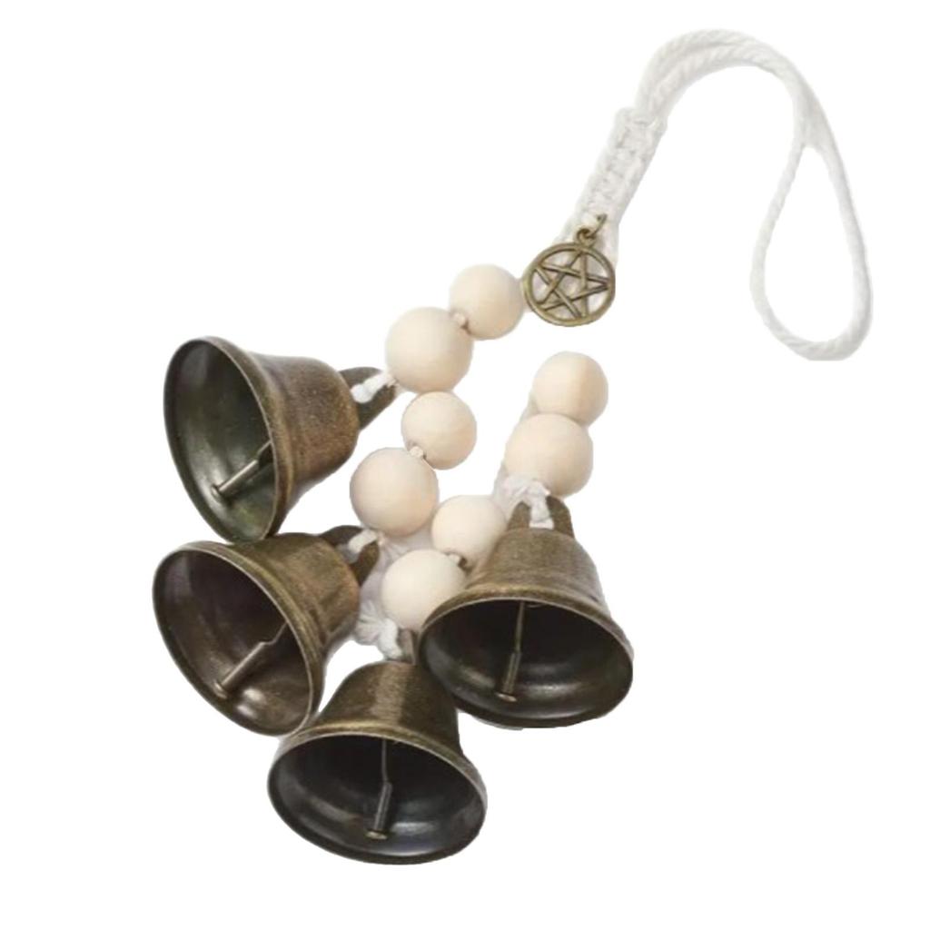 Witch Bell Doorknob Hanger Ideal Gifts Decorative Hanging Bell with Wood Beads for Kitchen Doorknob Ornament Home Decor