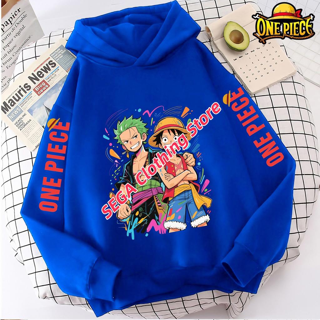 Spring Autumn Luffy Zoro Anime Kids Clothes Boys Girls Hoodie Sweatshirt Suit Teen Hooded Sonic Tops One Piece Cartoon Clothing
