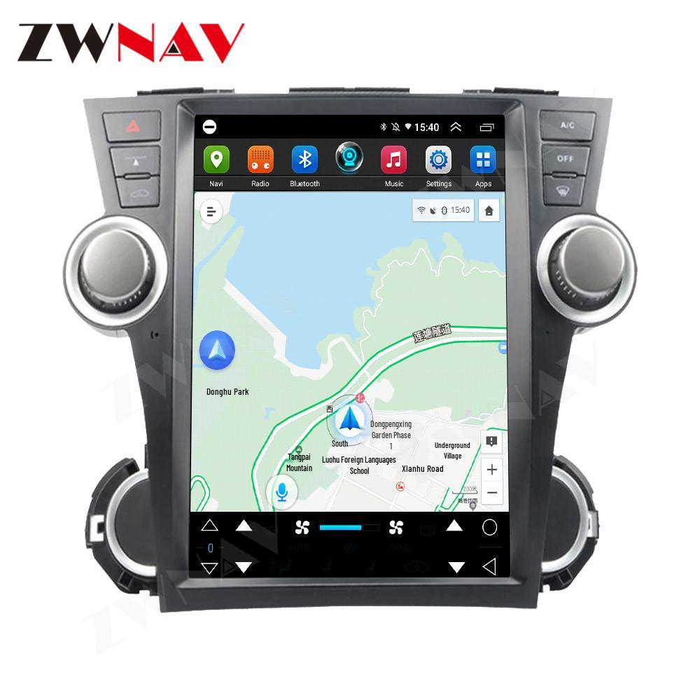 Навигация GPS на Android 10 для 09-13 Highlander, 12" 32G, совместимая с 4G.