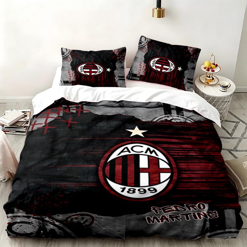 Набор AC Milan из 3 предметов Идеально подходит для спальни Удобный комплект постельного белья включает пододеяльник и две наволочки Идеальный подарок на день рождения или Рождество