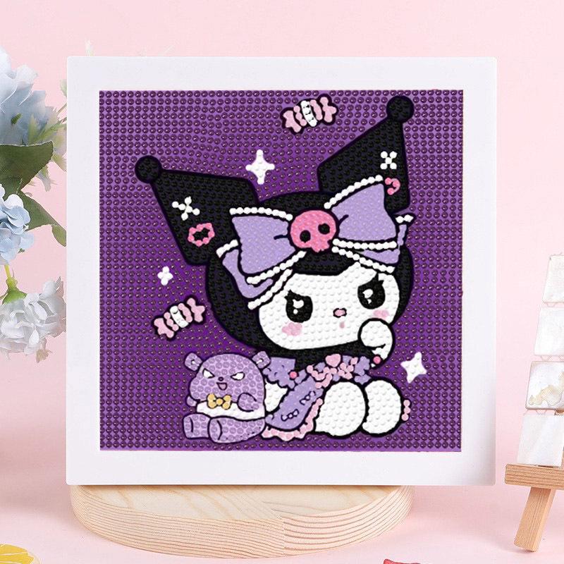 Детская алмазная мозаика Sanrio с наклейками-рамкой - Набор для самостоятельного изготовления, ручная работа, подарок