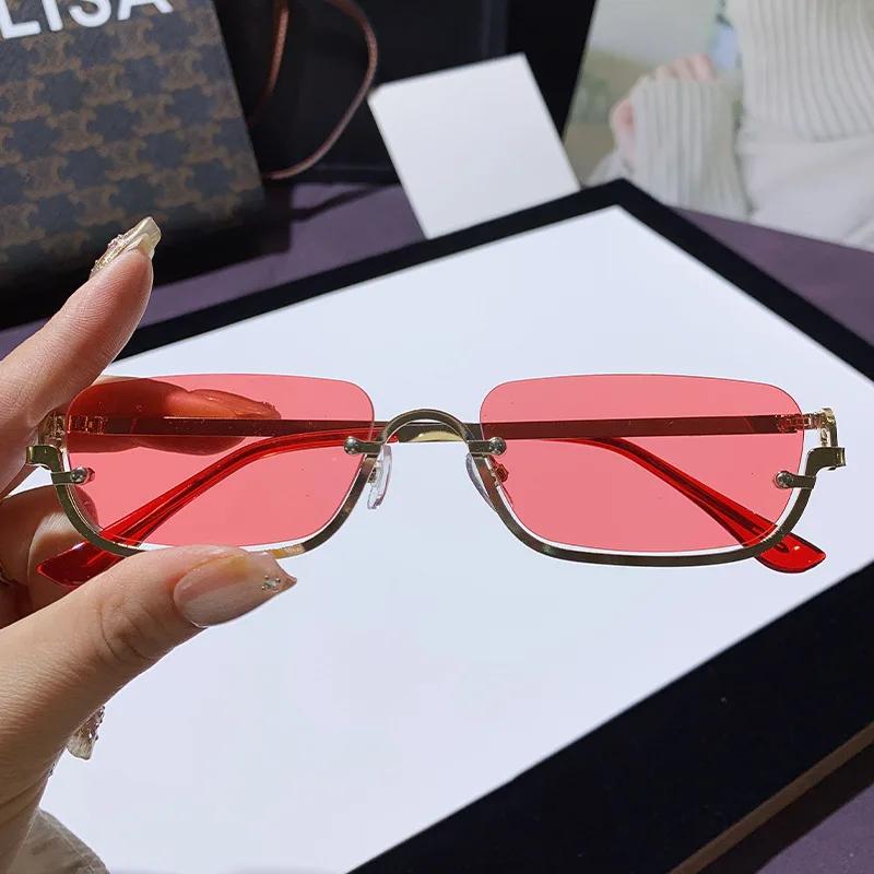 Fashionable Lower Frame Square High-End Sunglasses Trendy Men'S And Women'S Personalized Sunscreen Glasses Uv400 Shades Eyewear