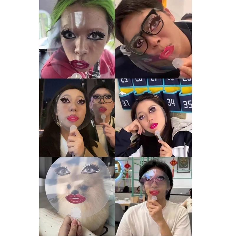 Забавное абстрактное искусство принт красные губы пластиковый ручной веер портативные охлаждающие аксессуары для мероприятий вечеринок фото реквизит украшение