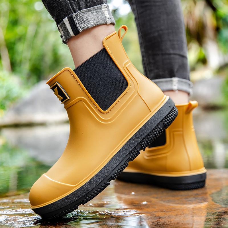 Немецкие резиновые сапоги мужские короткие резиновые сапоги для езды на велосипеде на вынос для рыбалки водонепроницаемая обувь для кухни работа нескользящая резиновая обувь