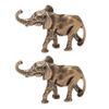 2 Pcs Decorations Brass Elephant Ornament Statue Creative Car Copper Housewarming Gift