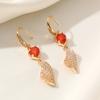 1 пара модных висячих сережек в виде листьев для женщин, серьги с кубическим цирконием, ювелирные изделия, аксессуары для свадебной вечеринки