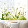 Белый цветок Статичная наклейка на стекло Съемная Водонепроницаемая ПВХ Цветочная Статическая наклейка на окно Весенний Декор для дома Офиса Гостиной Наклейка