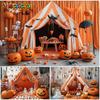 Mocsicka Хэллоуин Палатка Фон Дом Тыквенная Вечеринка Фон Для Фотосъемки В Помещении Летучая Мышь Паутина Белый Демон Украшения Баннер