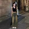Comfortable Washed Ripped Holes Jeans Women's Design Sense Niche Big Yards Straight Wide Loosening Drag Floor Wide Leg Long Pants Long Denim Pants
