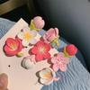 Модные розовые шпильки для волос с цветами сакуры и персика, головные уборы для женщин и девочек, корейская версия, милый цветочный зажим для волос, аксессуары для волос