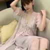 Pajamas women's summer thin ice and snow silk high-end fairy loungewear spring and autumn sexy lace suspender nightgown nightgown