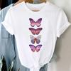 (Asian Size) Women Print Lady Tee Butterfly Cartoon Trend Cute Top Clothing Casual Short Sleeve Fashion Tshirt Female Graphic T-shirt