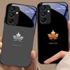 Цвет кленового листа для Samsung Galaxy A15 5G 54 4G 51 50 24 35 90 71 12 51 53 52S 80 22 34 Черный чехол для телефона из закаленного стекла