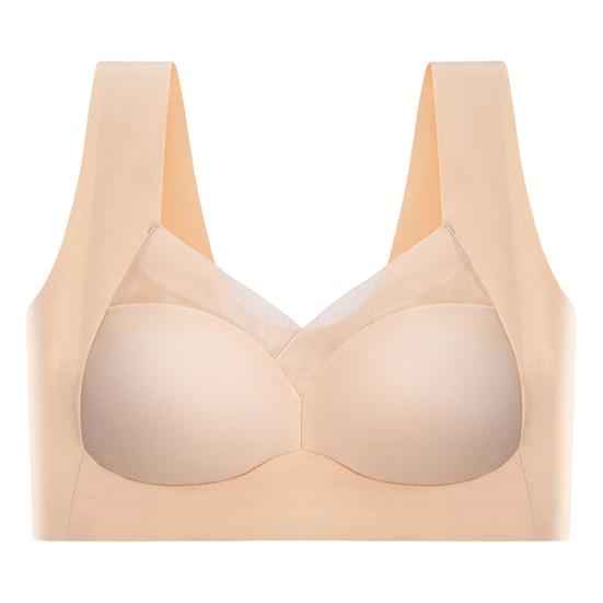 Женский спортивный бюстгальтер с широким эластичным ремешком, однотонный, ударопрочный, бесшовный, с тонкой сеткой, с эффектом пуш-ап, без зацепов, беспроводной, для занятий йогой и бегом