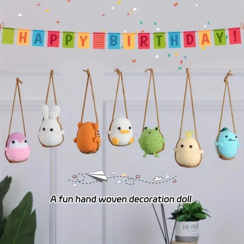 Duck Chick Mini Knitting Ornament Handmade Car Decoration Knitted Hanging Decor Birthday Gift