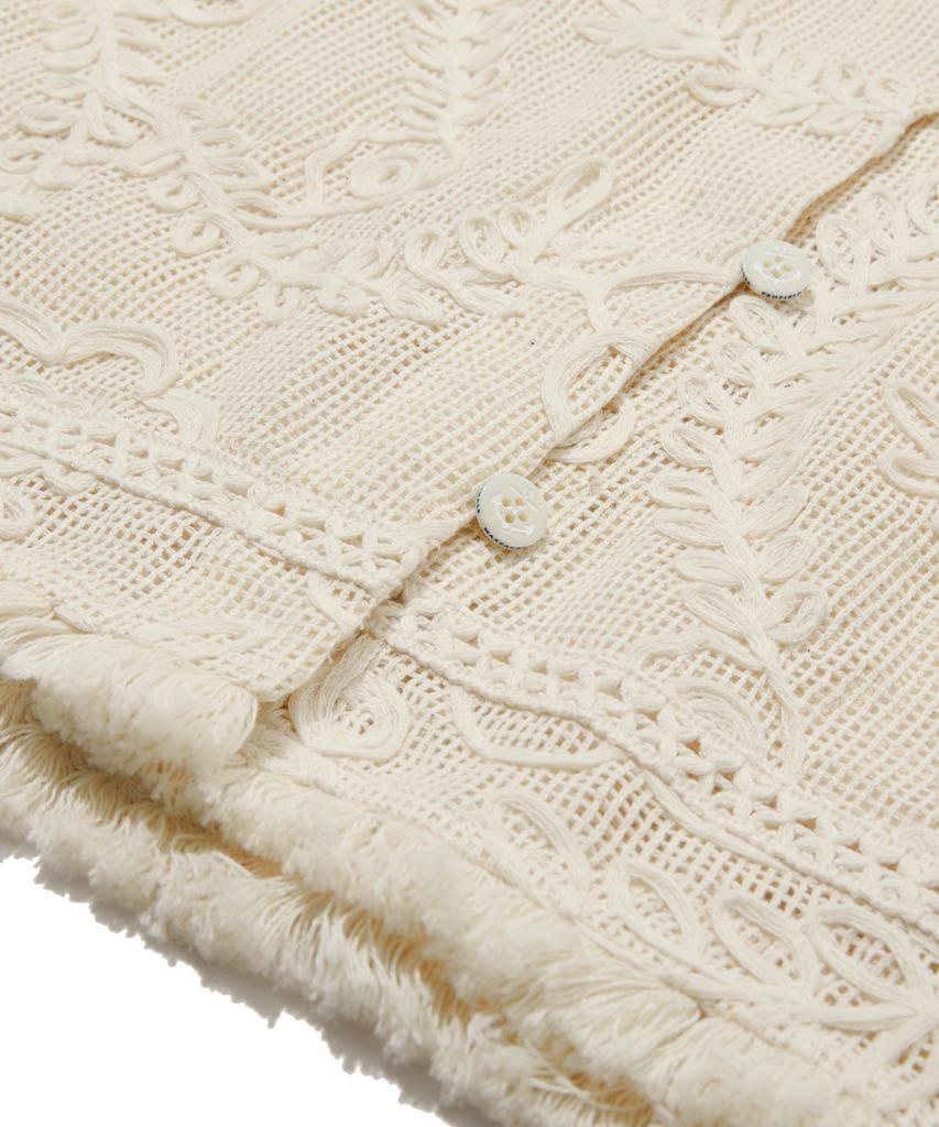 PENFIELD 3D Crochet Patch Half Shirt Beige_Fs2Wr30F