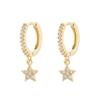 925 Sterling Silver Dainty Cubic Zircon Star Hoop Earrings For Women Fashion Gold Color Earrings Jewelry Wholesale Gifts S-E1132