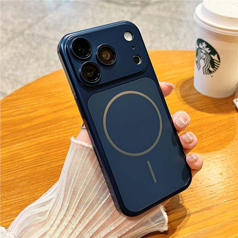 Электролитический магнитный чехол для iPhone 17 Pro Max со встроенной защитой кнопок