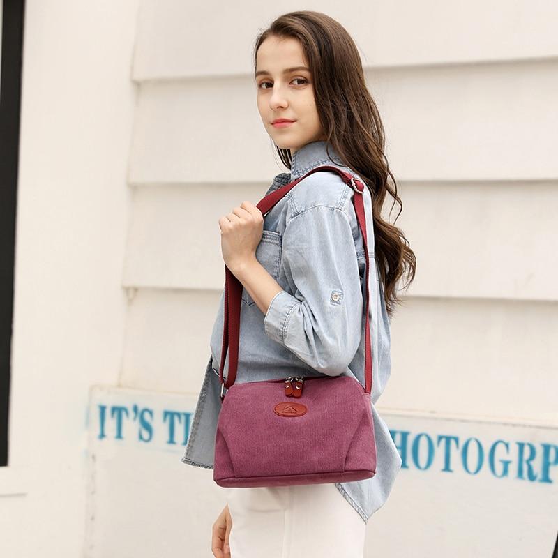 Ladies Casual Crossbody Bags for Women Messenger Bag 2024 Winter Female Small Canvas Clutch Purses Shoulder Bags