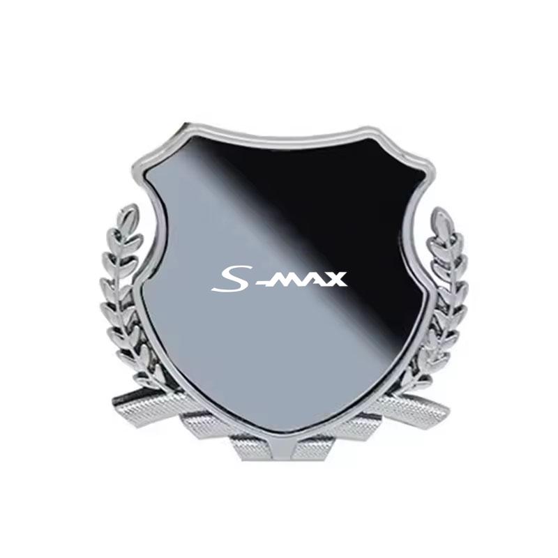 AKG1 Zinc Alloy Metal Car Fender Emblem Side Window Badge Styling Decal For Ford S-MAX Logo Exterior Modification Decor Accessories