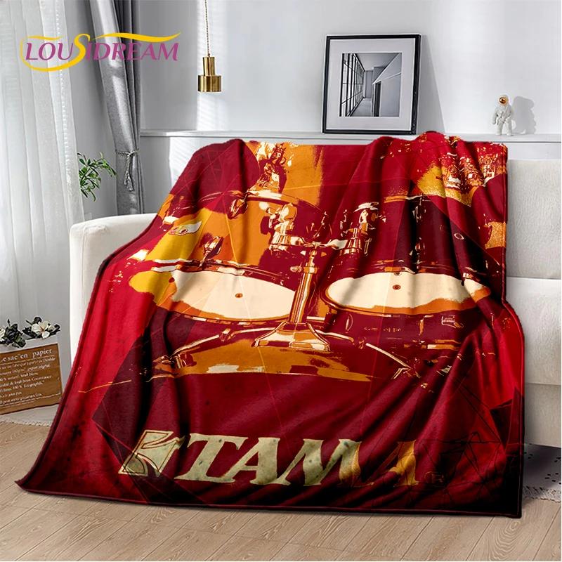 Music Instruments Drum Kit Drum Set Blanket,Soft Throw Blanket for Home Bedroom Bed Sofa Picnic Travel Office Cover Child Gift