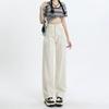 Black Narrow Wide-leg Jeans Women's New Design High Waist Loose Straight Drape Floor Pants