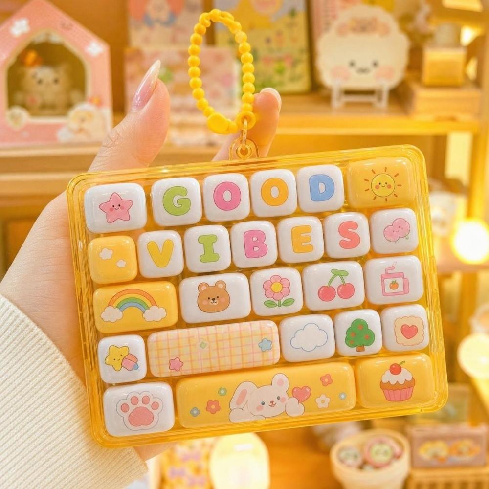 Cartoon Mechanical Keyboard Toy Hanging Keycap Clicker Toy Cute Bag Pendant Bag Charm