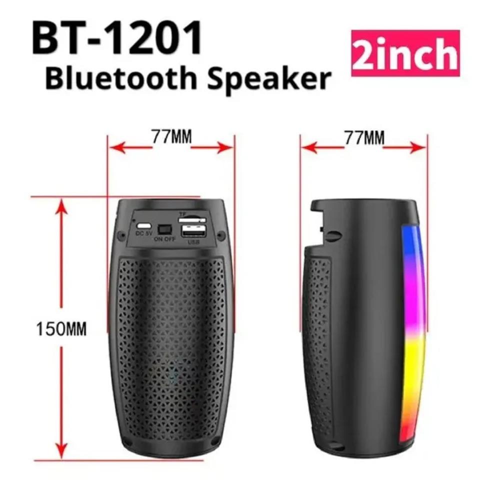 Wireless Portable Bluetooth Speaker with Colorful LED Lights TF Card Slot Outdoor Desktop Home Speaker Gift