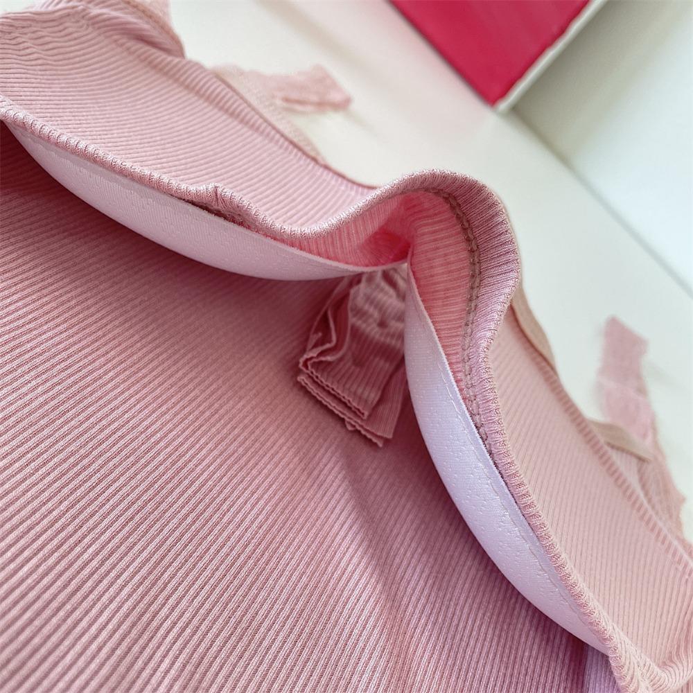 Рубчатый топ на бретельках, кружевной укороченный топ с лямкой на шее, женские летние майки на пуговицах с открытой спиной, модный вязаный топ, женский укороченный жилет без рукавов