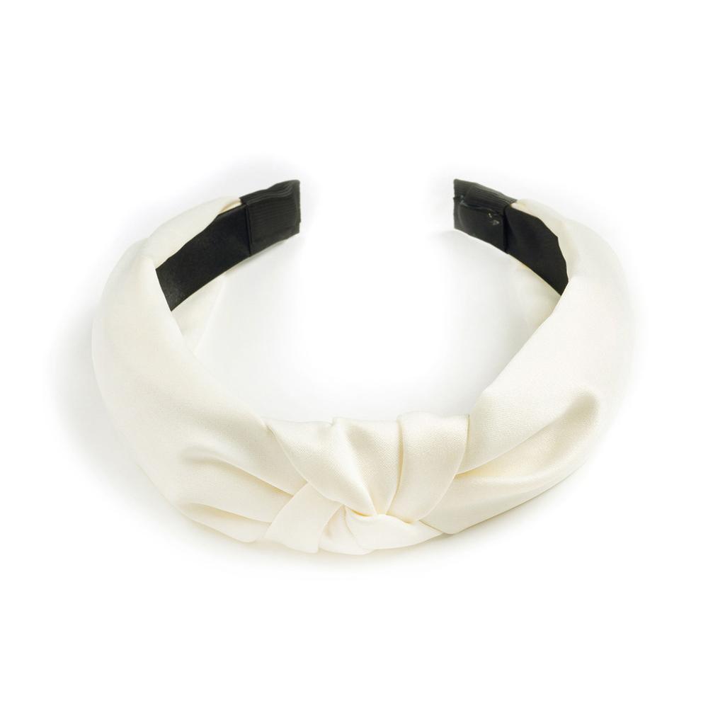 Popular Solid Color Satin Headband Simple Cross Knotted Headband Women'S Temperament Small Fresh Hair Accessories