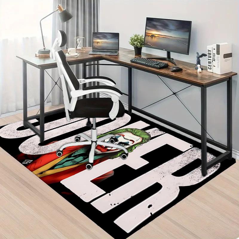 1pc Office Carpet Chair Mats Joker Clown Artwork Perfect for Office Chairs, Living Rooms, Or Bedrooms,Polyester Carpet.HDT238