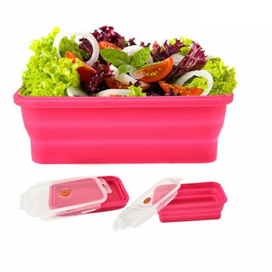 Силиконовый складной складной контейнер для обеда Bento Box, контейнер для хранения еды, салата