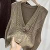 Women's High-End Fashion Knitted Vest Hollow-Out Crocheted Style Outer-Wear Sweater Vest