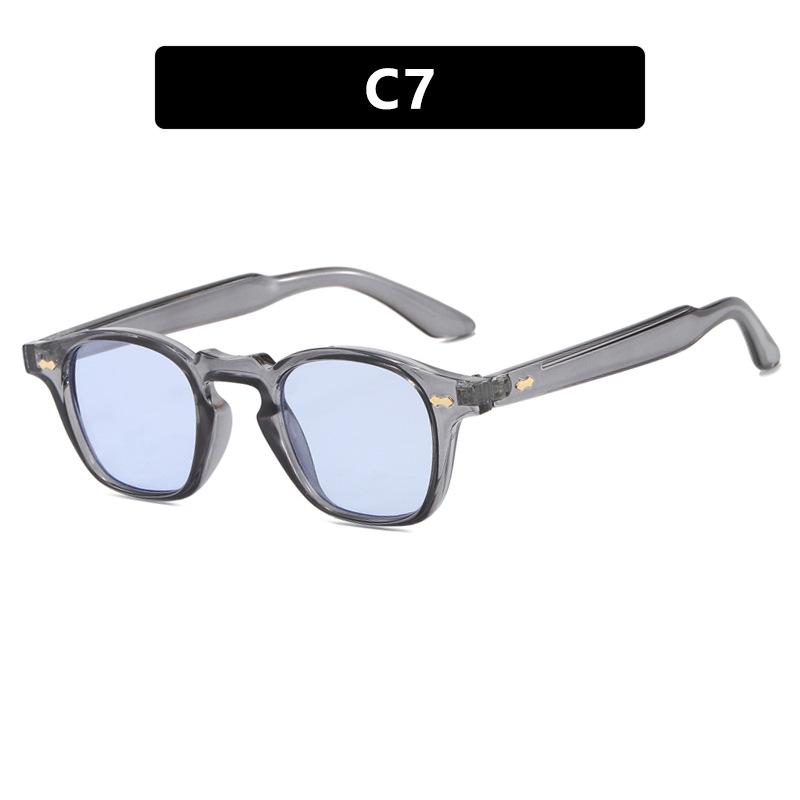 Новые Классические Винтажные Солнцезащитные Очки Мужские Маленькие Квадратные Ретро Панк Океанского Цвета Солнцезащитные Очки Градиентные Прозрачные Линзы Вождение Uv400 Очки