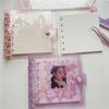 A7 Notebook Card Book Planner Glitter Journals Square Loose Leaf Photo Collect Book Binder Notebook