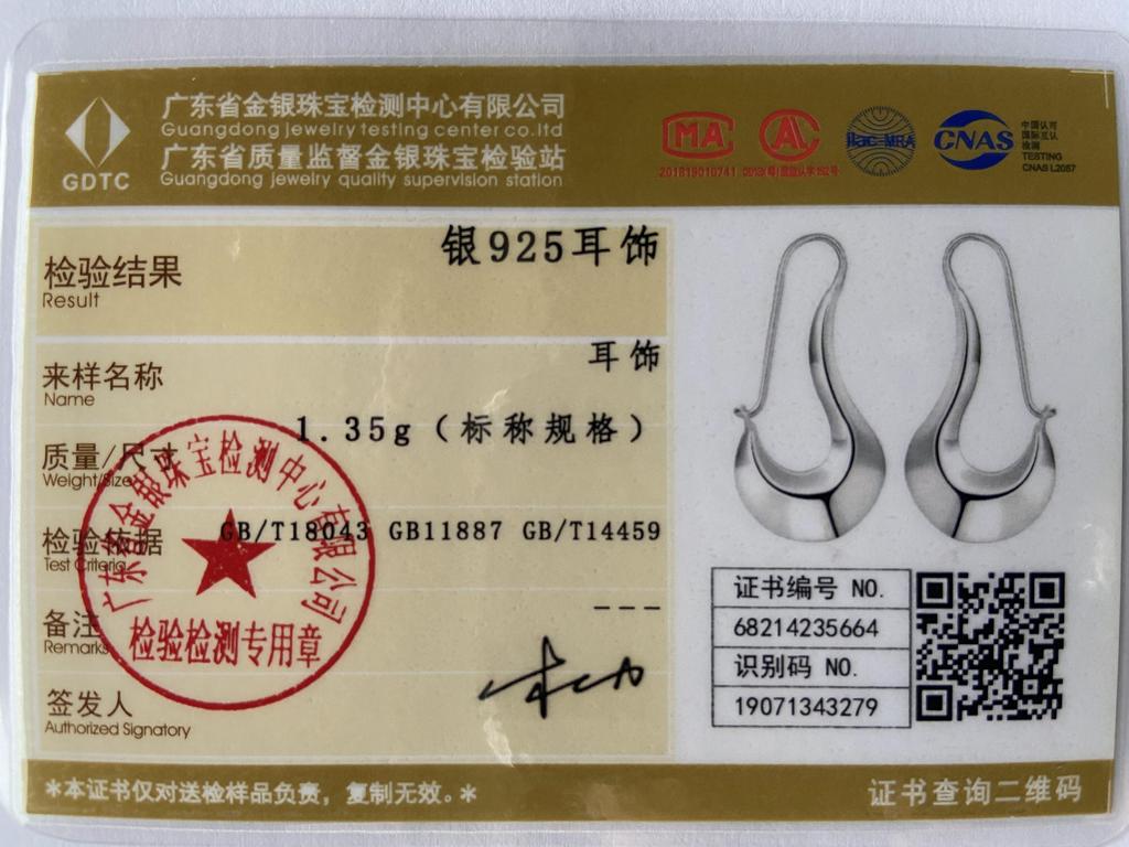 925 Sterling Silver Hook Meniscus Earrings for Women Fashion Charm Jewelry