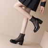 Krazing Pot Sheepskin Round Toe Summer Boots Fashion Back Zipper Air Mesh Ankle Boots