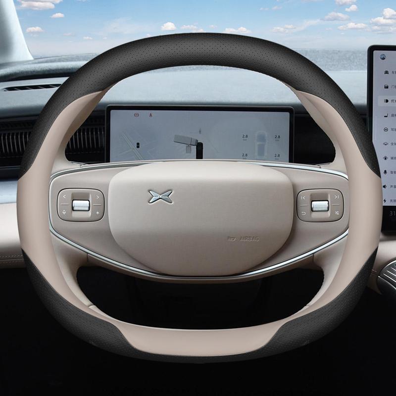 Car Non-slip Leather Steering Wheel Cover Wear-resistant Odor-free Handle Cover Universal All Seasons for Xiaopeng X9 2025