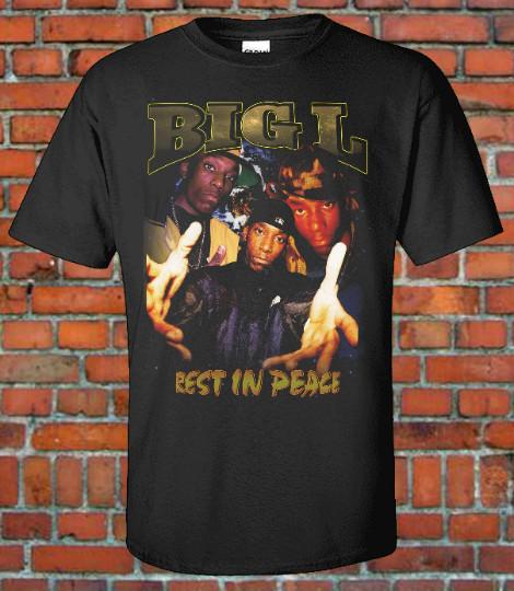 BIGL Rap Hip Hop Rapper 90s Retro Vintage T Shirt Bootleg Style Harlem NYC