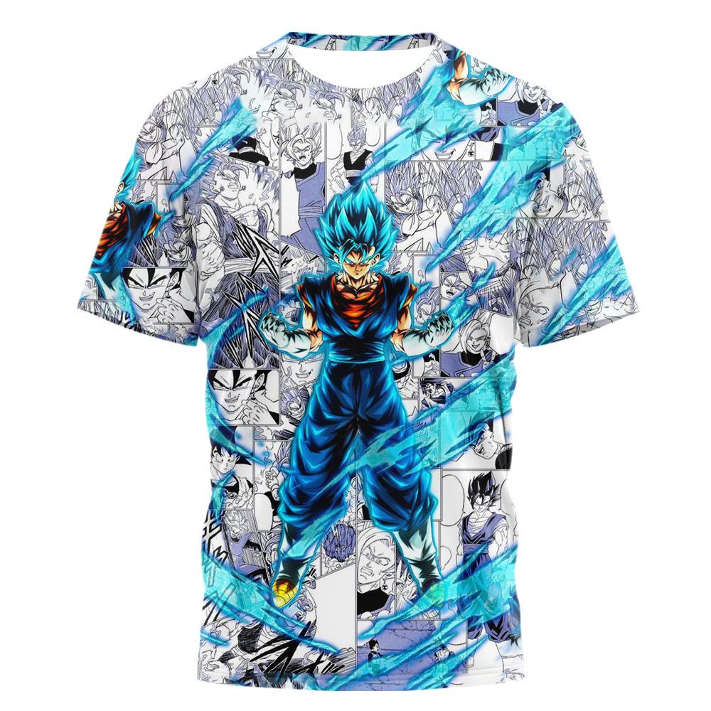 Оверсайз Футболка с принтом Beerus из Аниме Dragon Ball Super Унисекс Streetwear Фиолетовое Пламя Графика Повседневный Наряд для Фанатов Аниме