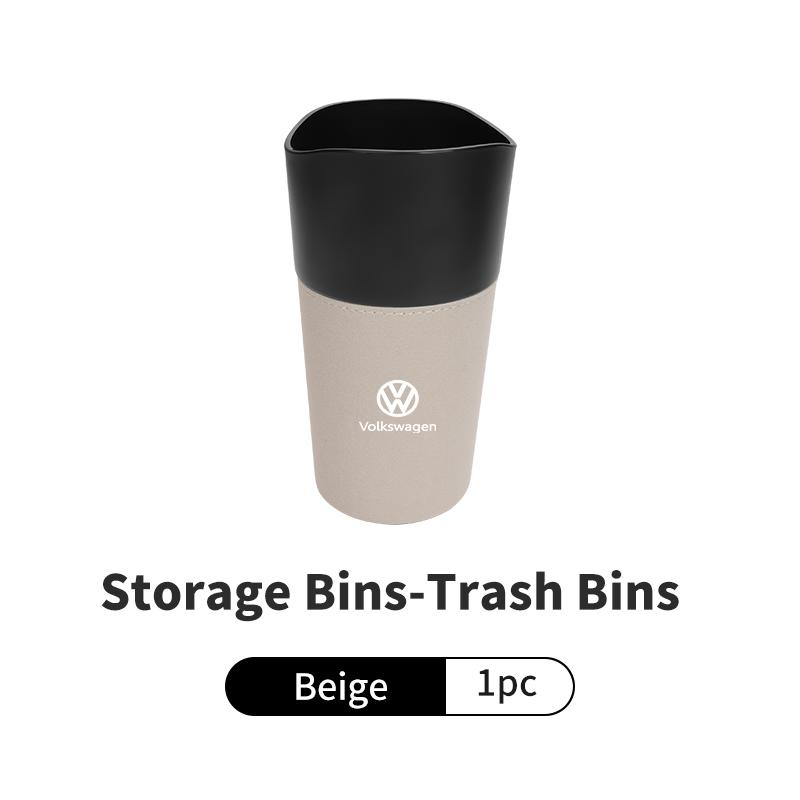 Emblems For Volkswagen VW Car Cup Shaped Trash Can Tumbled Fur Auto Storage Container Golf 4 5 6 7 Polo Jetta Sagitar Magotan Pa zf6