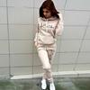 Woman Tracksuit Hoodies+Sweatpants 2-Piece Fashion Causal Jogging Sweatshirt Clothes Pullover Pant Sets