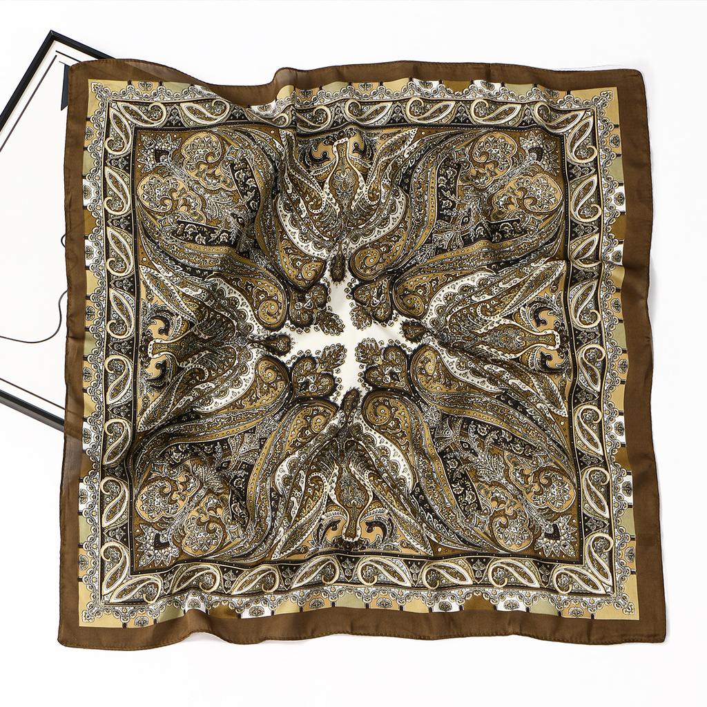 67*67cm Paisley Satin Silk Square Scarf Woman Fashion Kerchief Neck Head/Hair Scarves Bandana Handkerchief Printed Headscarf