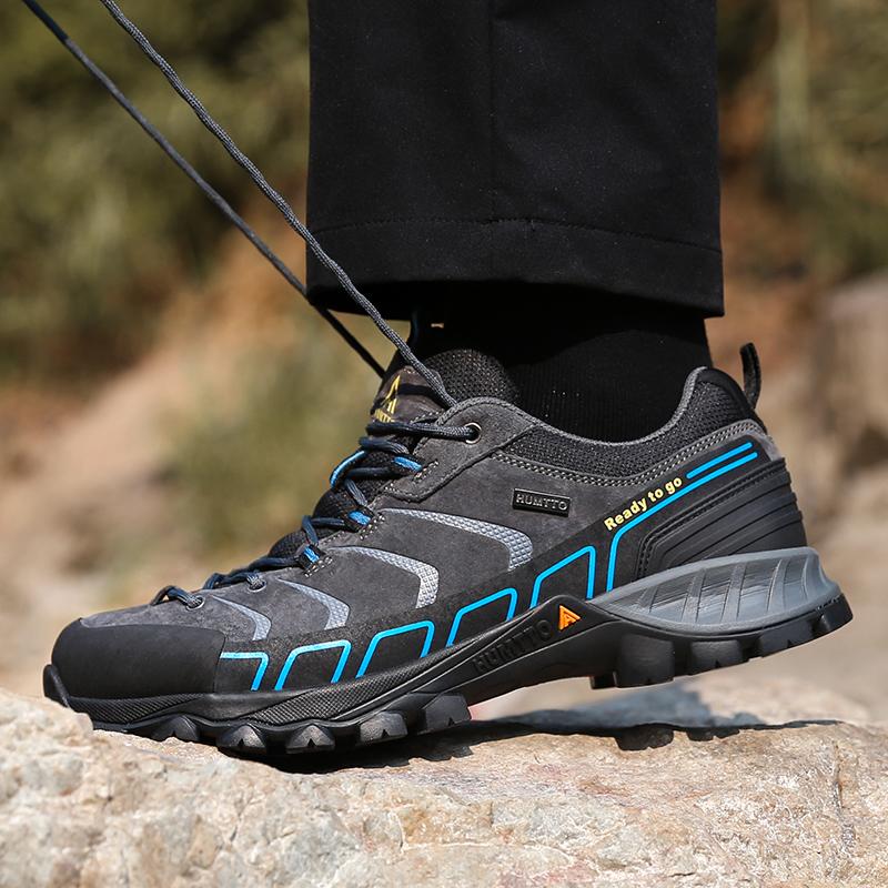 HUMTTO Мужские кроссовки, кожаные водонепроницаемые спортивные походные туфли, зимние дышащие горные треккинговые кроссовки для мужчин