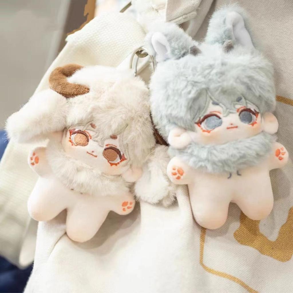 10cm Cute Plush Toys Doll No Attributes Short Soft Rabbit Fur Cloud Lamb with Animal Ear Plush Doll Bag Keyring Gift