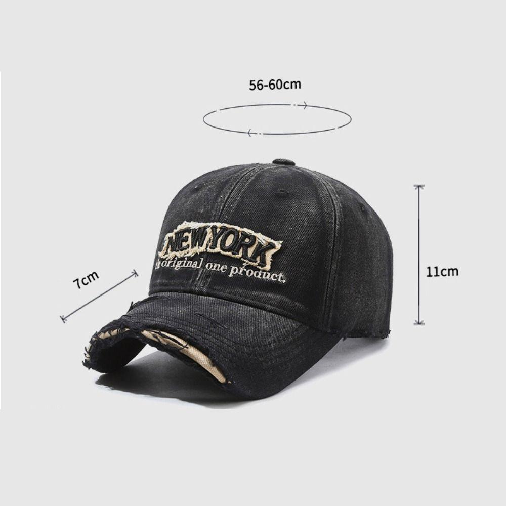 Adjustable Embroidery Baseball Cap Washed Cotton Sunscreen Hats For Man Women Fashion