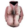 3D Printing Chest Hair Funny Hoodies For Mens Casual Long Sleeve Pullovers Sweatshirts Tops Men Ugly Sweater Streetwear