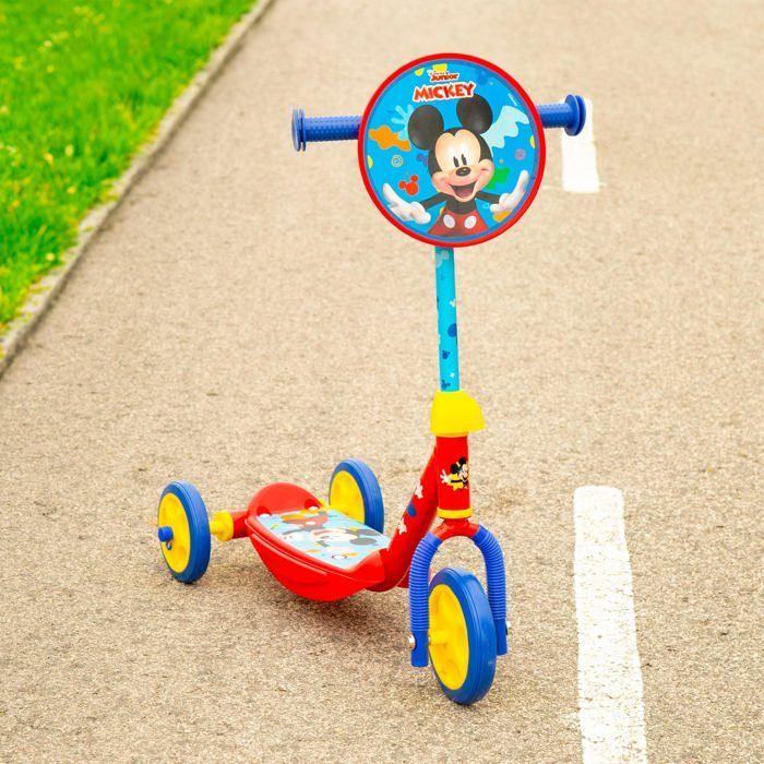 Trottinette à 3 roues pour enfants - Disney - Mickey - À partir de 2 ans - Guidon réglable 58-65 cm - Bleu ciel