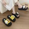 Fashion Versatile Casual Cartoon Cute Mickey One-word Slippers Women's 2025 Summer New Thick-bottomed Beach Cool Slippers